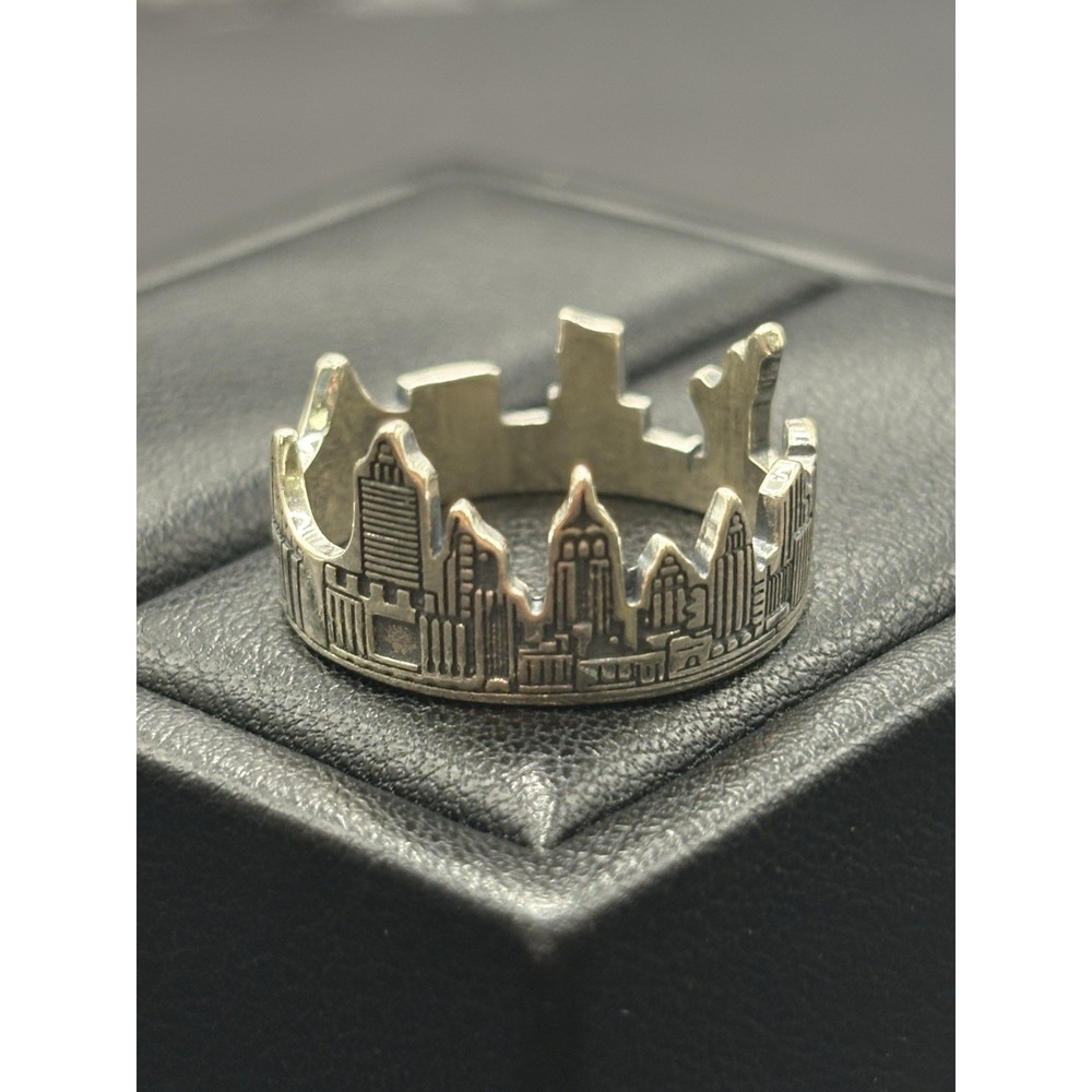 New Condition Sterling Silver New York Skyline Ring Size 10 925 F23